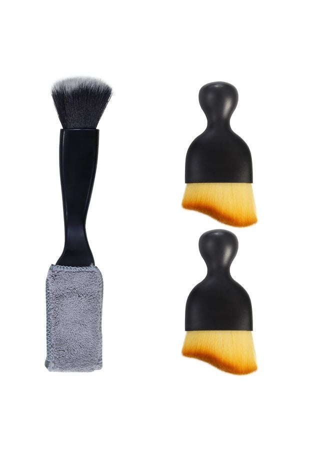 HOMESTAR 3 PCS Car Interior Detail Dust Brush,Soft Car Interior Detailing Kit Tools,Dash Duster Brush for Auto,Truck,SUV,RV Interior Cleaning - Image 1