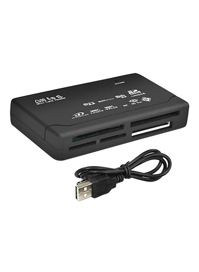 All-In-1 USB Memory Card Reader Black - Image 1