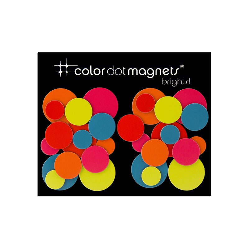Three By Three Seattle Three by Three Color Dot Magnets, Funky, Vibrant, 30-Pack, Rubber, DECORATIVE MAGNET - Image 3