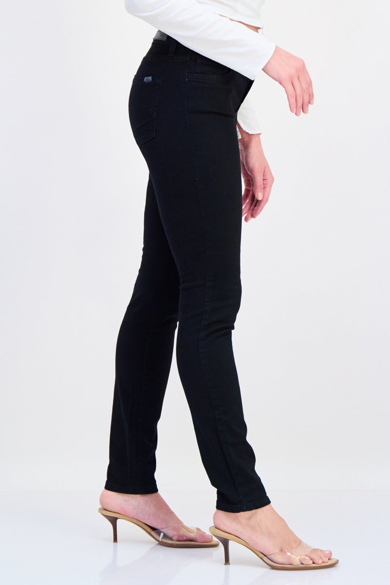 VANS جينز ضيق للنساء قابل للتمدد، أسود - Image 2