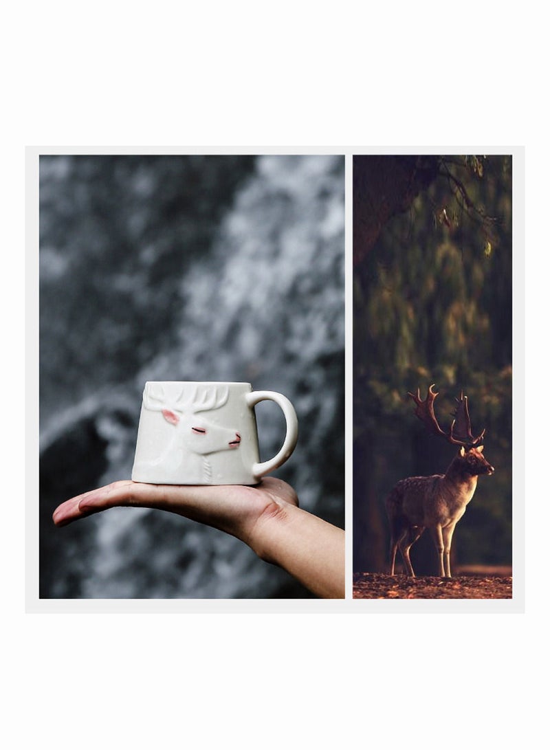 1-Piece Ceramic Hand-Painted Deer Shape Mug,Simple And Retro - Image 1