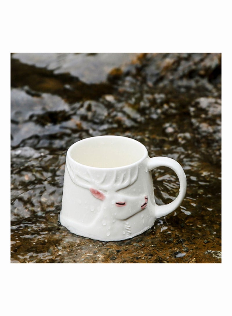 1-Piece Ceramic Hand-Painted Deer Shape Mug,Simple And Retro - Image 2