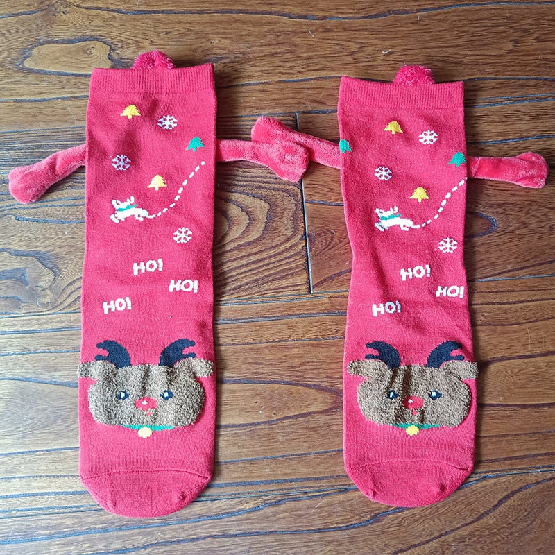 Hand-in-hand socks Couple Magnetic Pull Hand Cute Hand-in-hand  socks Shake Tone Cotton Sticker Sucker Stocking in Stock - Image 4