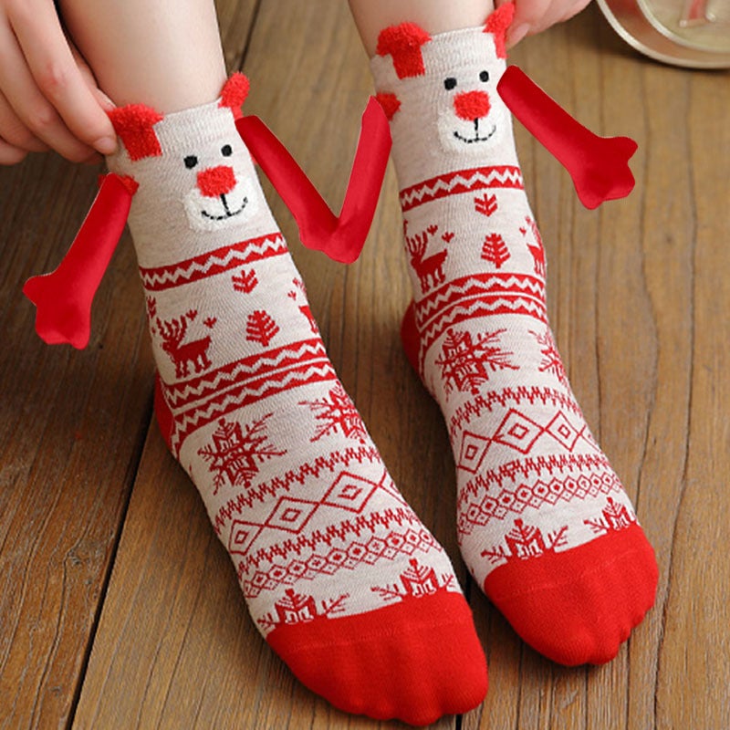 Hand-in-hand socks Couple Magnetic Pull Hand Cute Hand-in-hand  socks Shake Tone Cotton Sticker Sucker Stocking in Stock - Image 1
