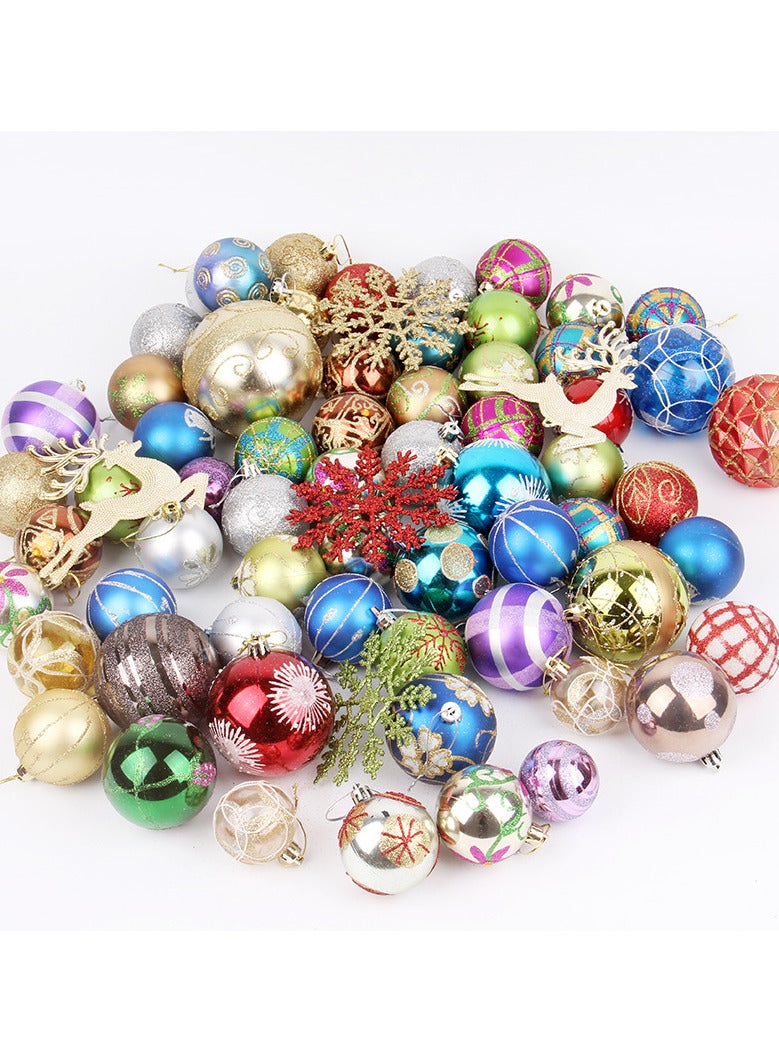 AUTOYSUR 60-70 قطعة كرة شجرة، زينة شجرة كرات مع عبوة هدايا قابلة لإعادة الاستخدام لتزيين حفلات الزفاف والعطلات (عشوائي) - Image 3