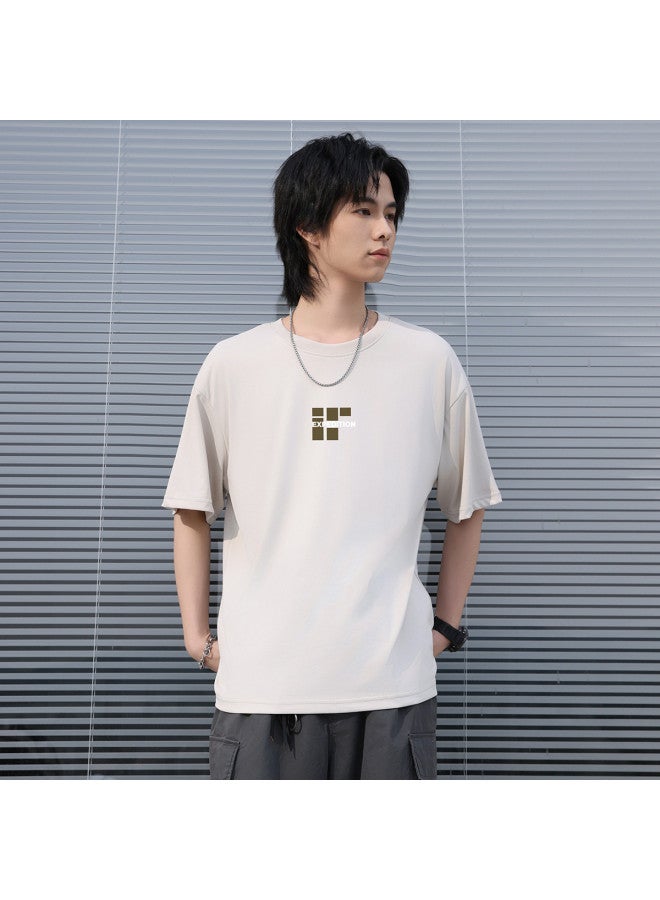 Jeanswest short Sleeve T-shirt Unisex Summer Loose Slim-fit Couple Tee Round Neck Top - Image 2