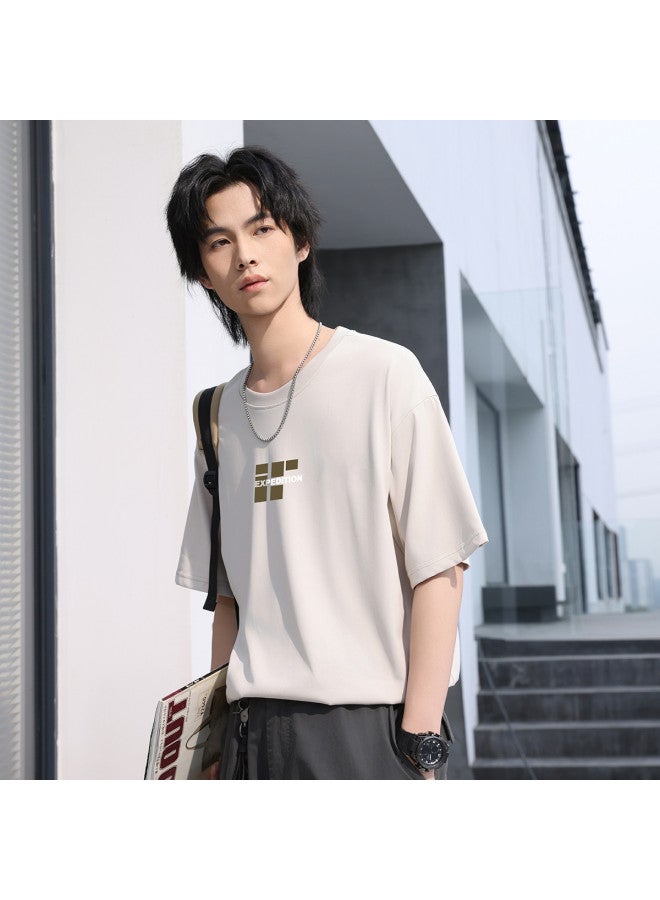 Jeanswest short Sleeve T-shirt Unisex Summer Loose Slim-fit Couple Tee Round Neck Top - Image 5