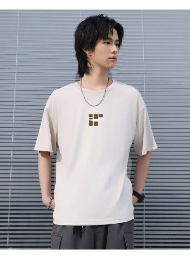 Jeanswest short Sleeve T-shirt Unisex Summer Loose Slim-fit Couple Tee Round Neck Top - Image 1