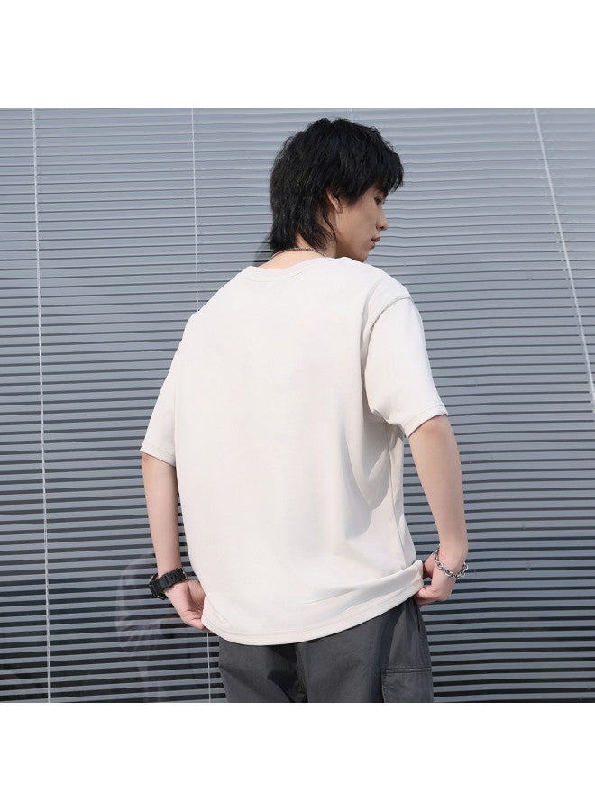 Jeanswest short Sleeve T-shirt Unisex Summer Loose Slim-fit Couple Tee Round Neck Top - Image 3