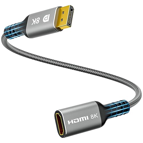 Togconn 8K DisplayPort to HDMI Adapter, Uni-Directional DP 1.4 Male (Source) to HDMI 2.1 Female (Screen) Converter, DP Male to HDMI Connector 8K@60Hz, 4K@120Hz for PC, Dell, HP, NVIDIA, Laptop and More - Image 1