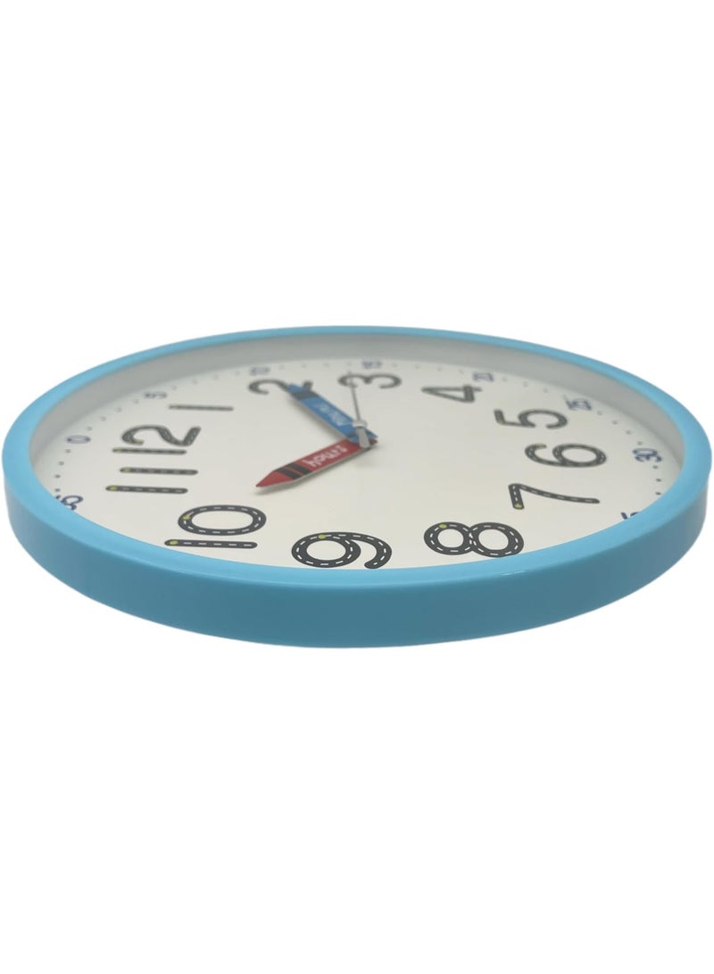 Orchid Kids Educational Wall Clock 25 cm, Colorful Learning Clock with Clear Numbers, Quiet Sweep Movement, Easy-Read Dial for Children Bedroom Clock, Kids Study Room Wall Clock (Blue) - Image 3