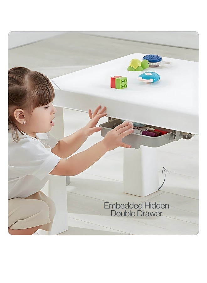 Marcolo One Table & Two Chairs Set – Durable Kids’ Activity Furniture – BPA-Free, Safe, and Easy to Clean – For Play, Learning, and Dining (Pink) - Image 5