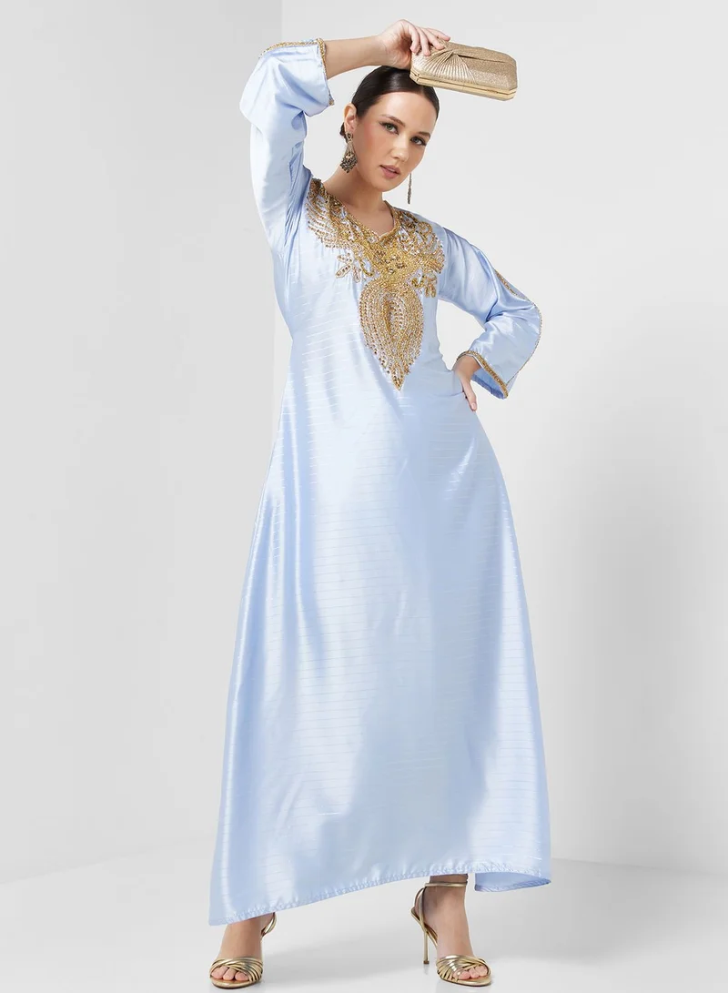 ARABIAN CLOSET Embellished Side Slit Jalabiya