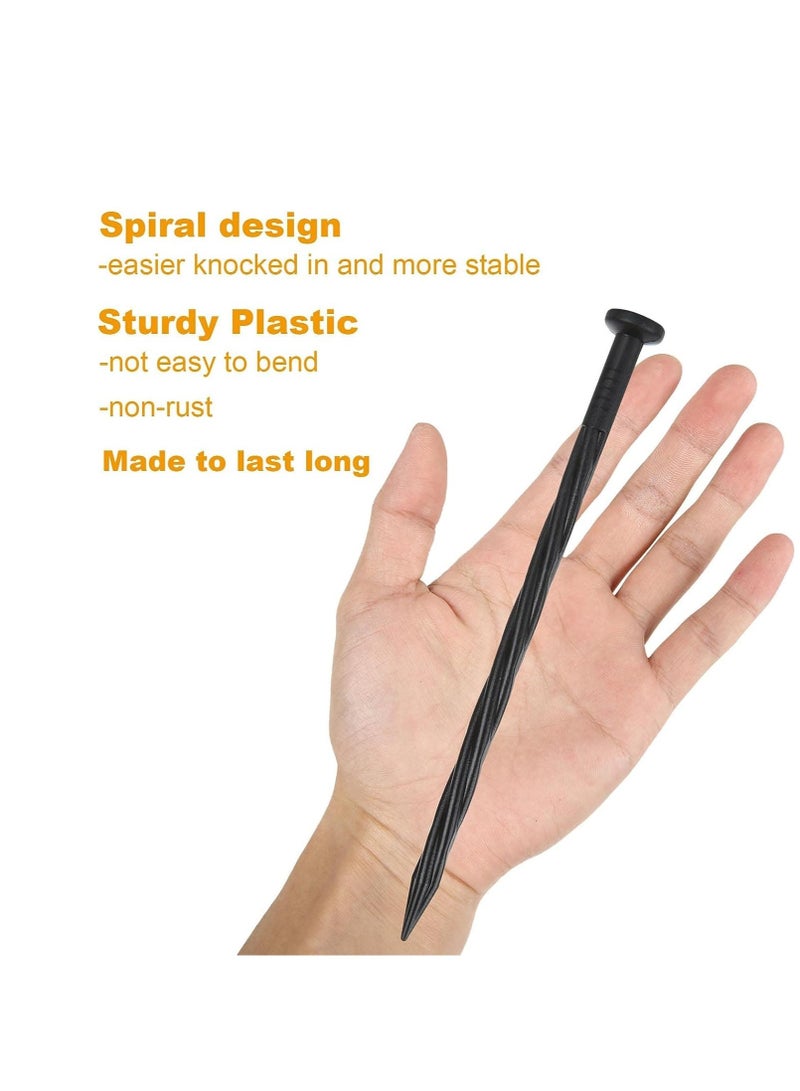SOLARAE Garden Landscape Edging Stakes, 8 Inch Plastic Landscape Edging Nails, Spiral Landscape Stake, for use with Paver Edging, Landscape Edging, Artificial Turf - Image 3