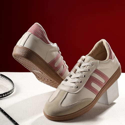 TRASE Casual Sneaker Shoes for Women | Soft Cushioned Insole | Sneakers for Woman | Lightweight | Comfortable | Stylish, Trendy Girls and Women Sneakers with Laces (Peach-Cream, 5 UK) - Image 5