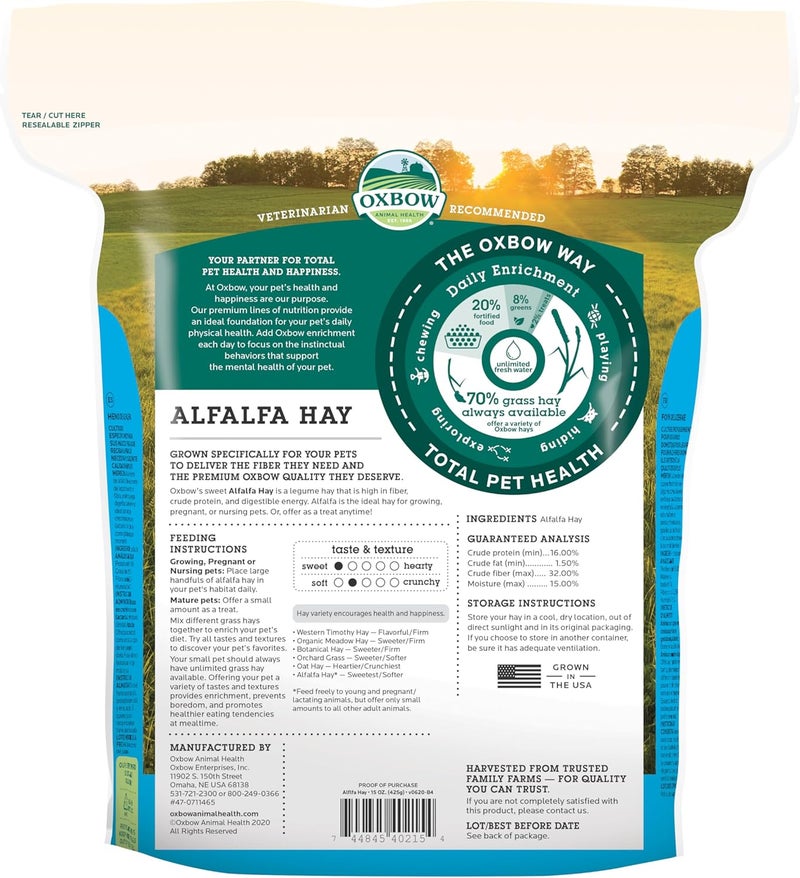 Oxbow Alfalfa Hay for Small Pets, 15-Ounce - Image 2