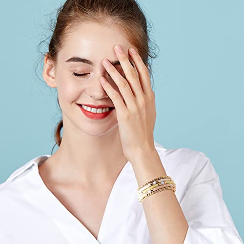 GOOJIDS Surfer Heishi Clay Bead Bracelets for Women Bohemian Stackable Gold Plated Beaded Stretch Bracelets Elastic Layering Friendship Bracelets Set Boho Jewelry - Image 5