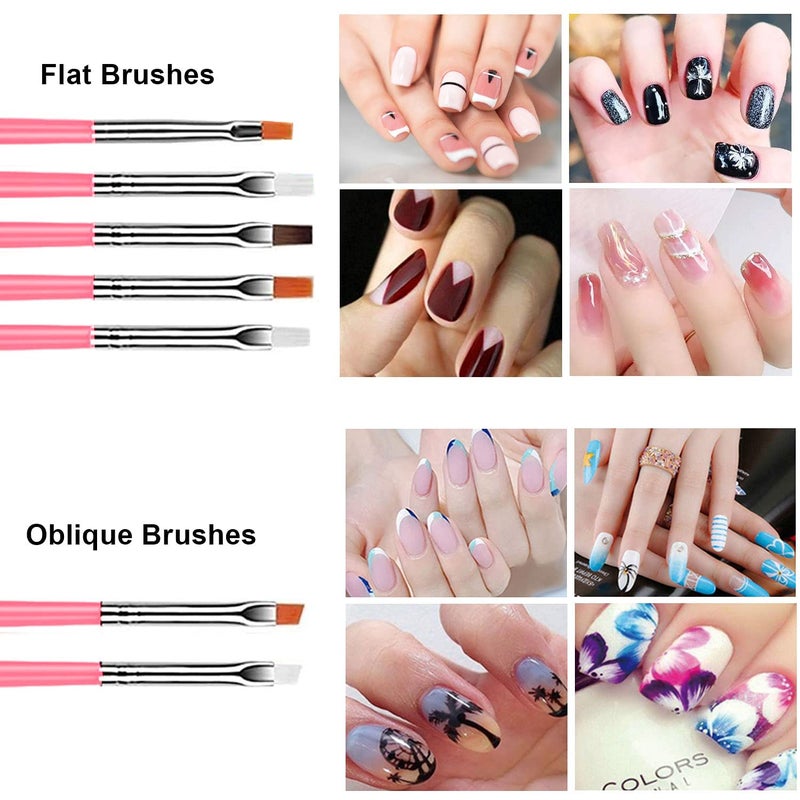 NAILWIND 20 pcs Nail Art Brushes, Nail Art Design Painting and Drawing UV Polish Brush Tool Kit, 15 pcs Nail Art Brushes Kit with 5 pcs Nail Dotting Pens, Multicolored - Image 3