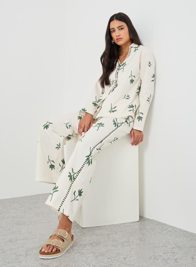 Styli Styli Printed Buttoned Shirt and Pants Co-Ords - Image 1