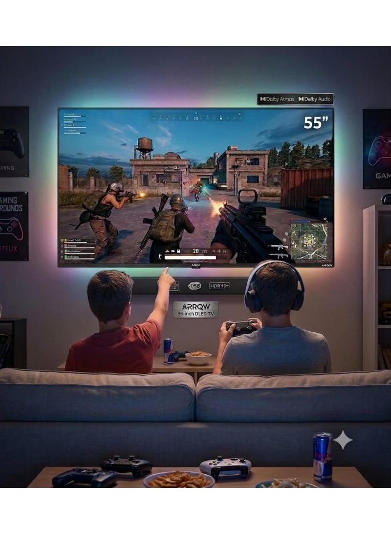 AURORA 55'' INCH,QLED 4K Google TV(5.0),120HZ DLG , RAM-2GB STOREAGE -16GBDOLBY VISION & ATMOS, RESOLUTION-3840*2160 WITH Pre-Install Application(NETFLIX ,Prime Video ,YouTube | AR-55LPSQ - Image 3