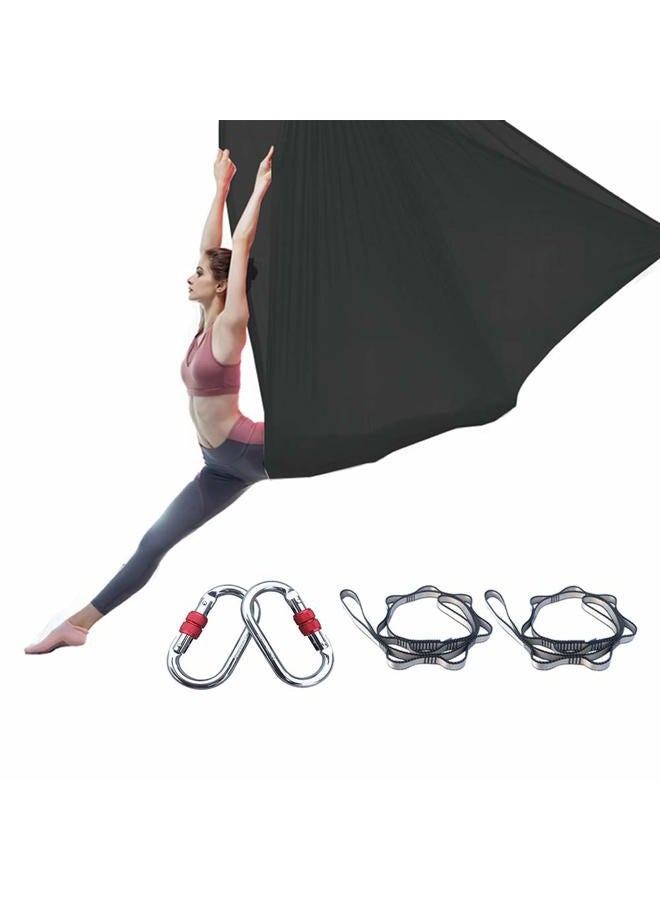 FOSER Aerial Silks, 5M×2.8M Yoga Swing Aerial Yoga Hammock with Daisy Chains (Gradient blue) - Image 1