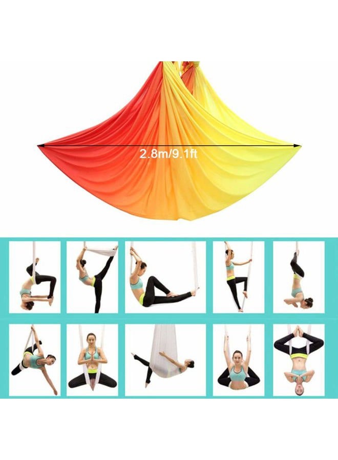 FOSER Aerial Silks, 5M×2.8M Yoga Swing Aerial Yoga Hammock with Daisy Chains (Gradient blue) - Image 3