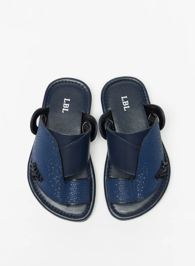 ال بي ال من شو اكسبرس Boys Textured Slip-On Arabic Sandals with Toe Loop Closure