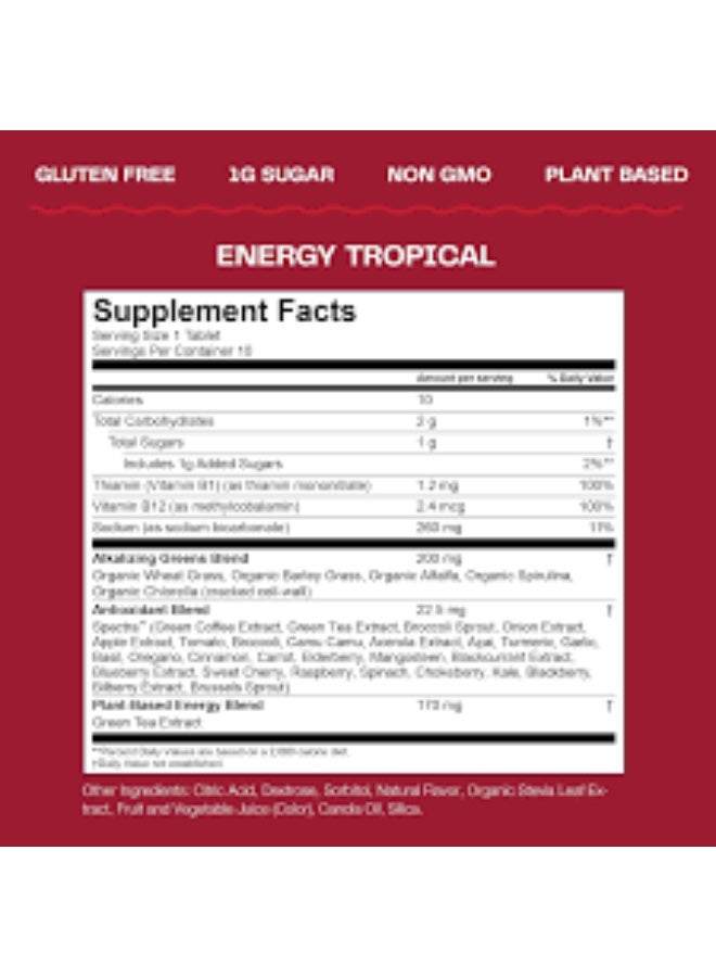 Amazing Grass, Fizzy Green Tablets, Energy, Tropical, 10 Tablets - Image 3