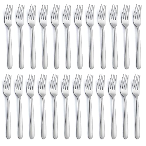 Gymdin 24 Pieces Dinner Forks, Forks Silverware(8 inches), Food Grade Stainless Steel Flatware Forks, Mirror Polished & Dishwasher Safe, Using for Home, Restaurant or Kitchen - Image 1