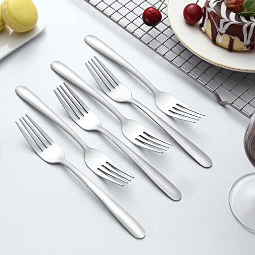 Gymdin 24 Pieces Dinner Forks, Forks Silverware(8 inches), Food Grade Stainless Steel Flatware Forks, Mirror Polished & Dishwasher Safe, Using for Home, Restaurant or Kitchen - Image 5