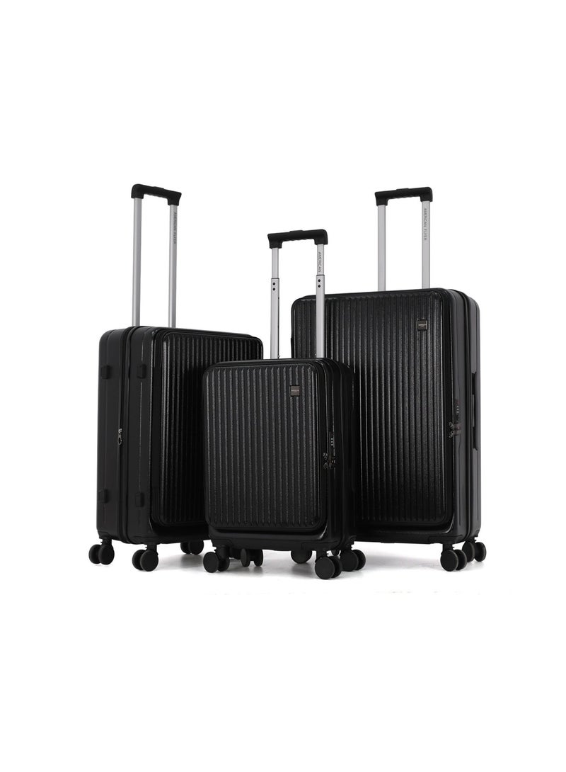 AMERICAN FLYER مجموعة حقائب صلبة من 3 قطع من AMERICAN FLYER مع عجلات دوارة، قفل TSA - عربة حقيبة للسفر - Image 1