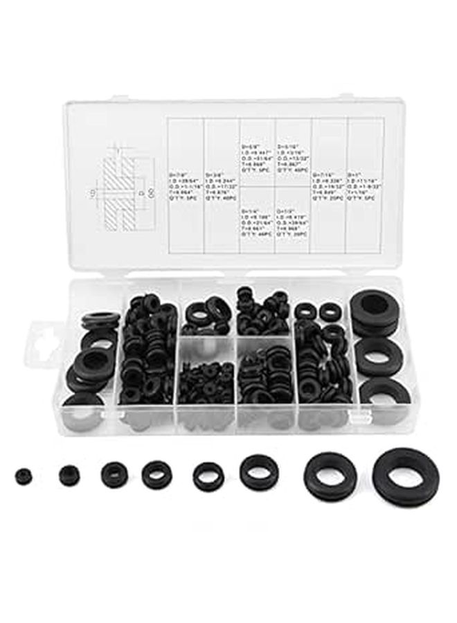 Heat Resistant Soft Plastic Grommets Assorted Sizes 180 Pieces for Industrial Applications - Image 1