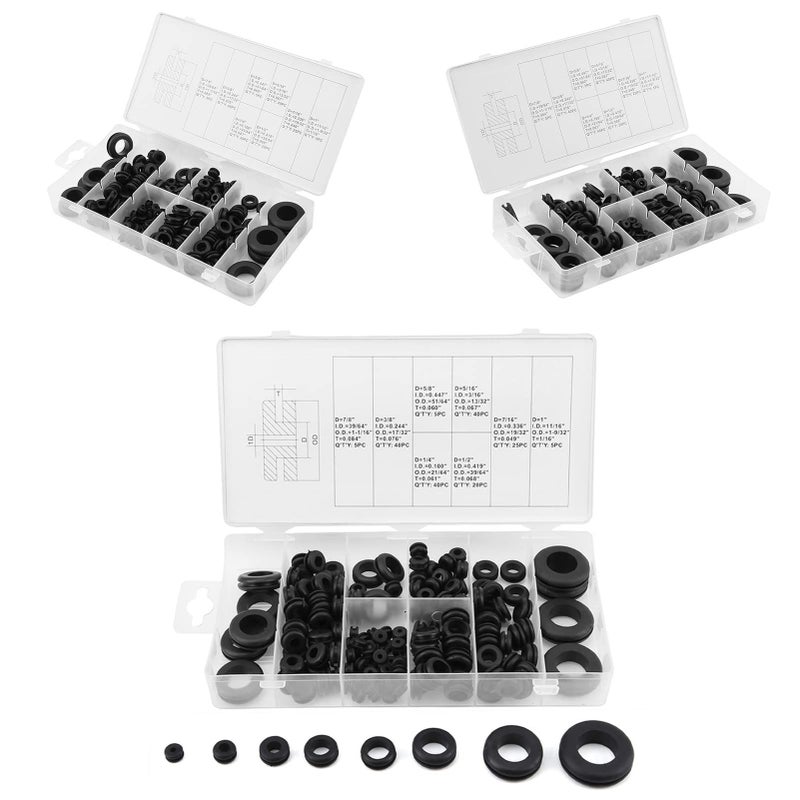 Heat Resistant Soft Plastic Grommets Assorted Sizes 180 Pieces for Industrial Applications - Image 3