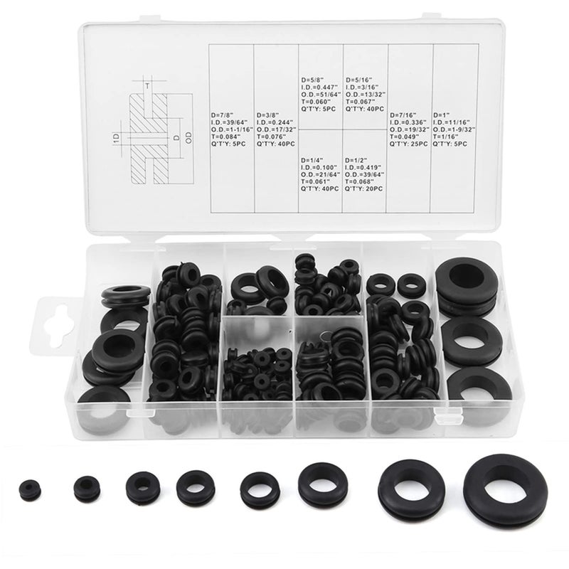 Heat Resistant Soft Plastic Grommets Assorted Sizes 180 Pieces for Industrial Applications - Image 2