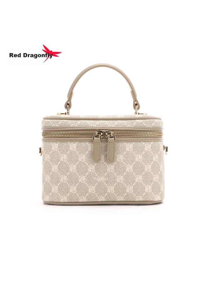 Red Dragonfly Women's Fashion Monogram Versatile Lunch Box Handbag Tote Shoulder Bag 9321c0665w Gray