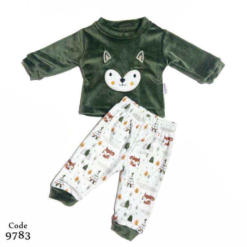Newborn Velvet Pajama Set 9783