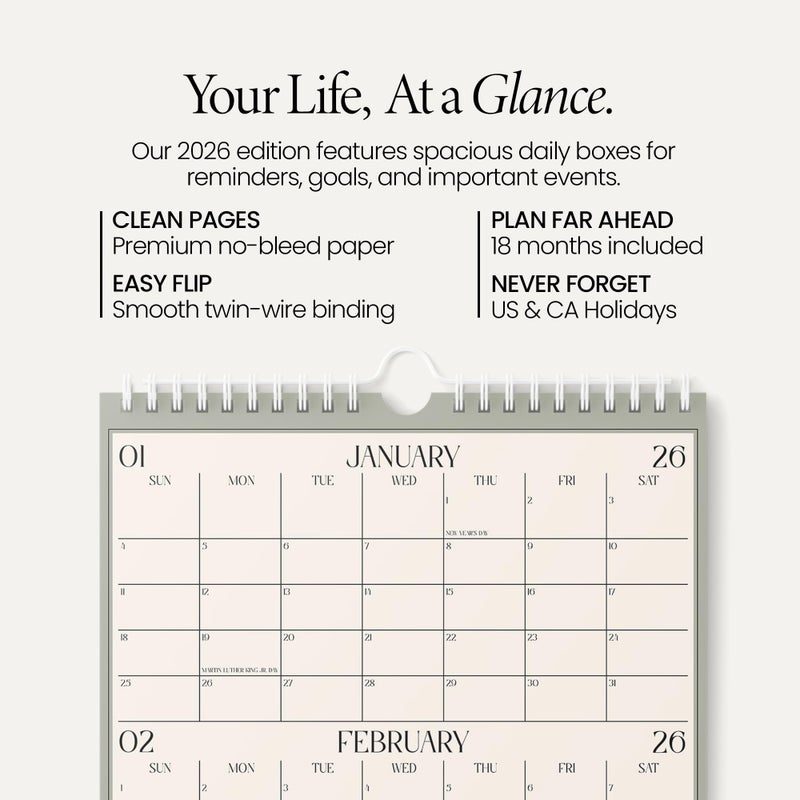 Karto 3 Month Wall Calendar 2026 - Vertical 11x17 inch January 2026 to June 2027 - Boost Your Productivity and Easy Planning with the Aesthetic Monthly Calendar - Boho Color - Image 2