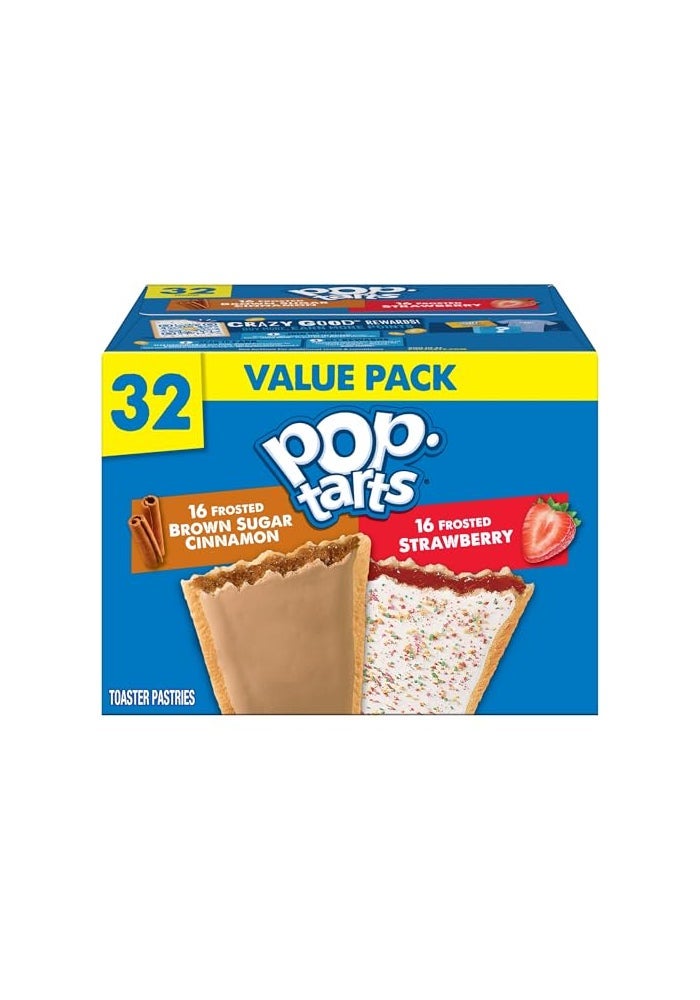 Pop Tarts PopTarts Toaster Pastries Breakfast Foods Kids Snacks Mega Value Pack Variety Pack 32 PopTarts - Image 1