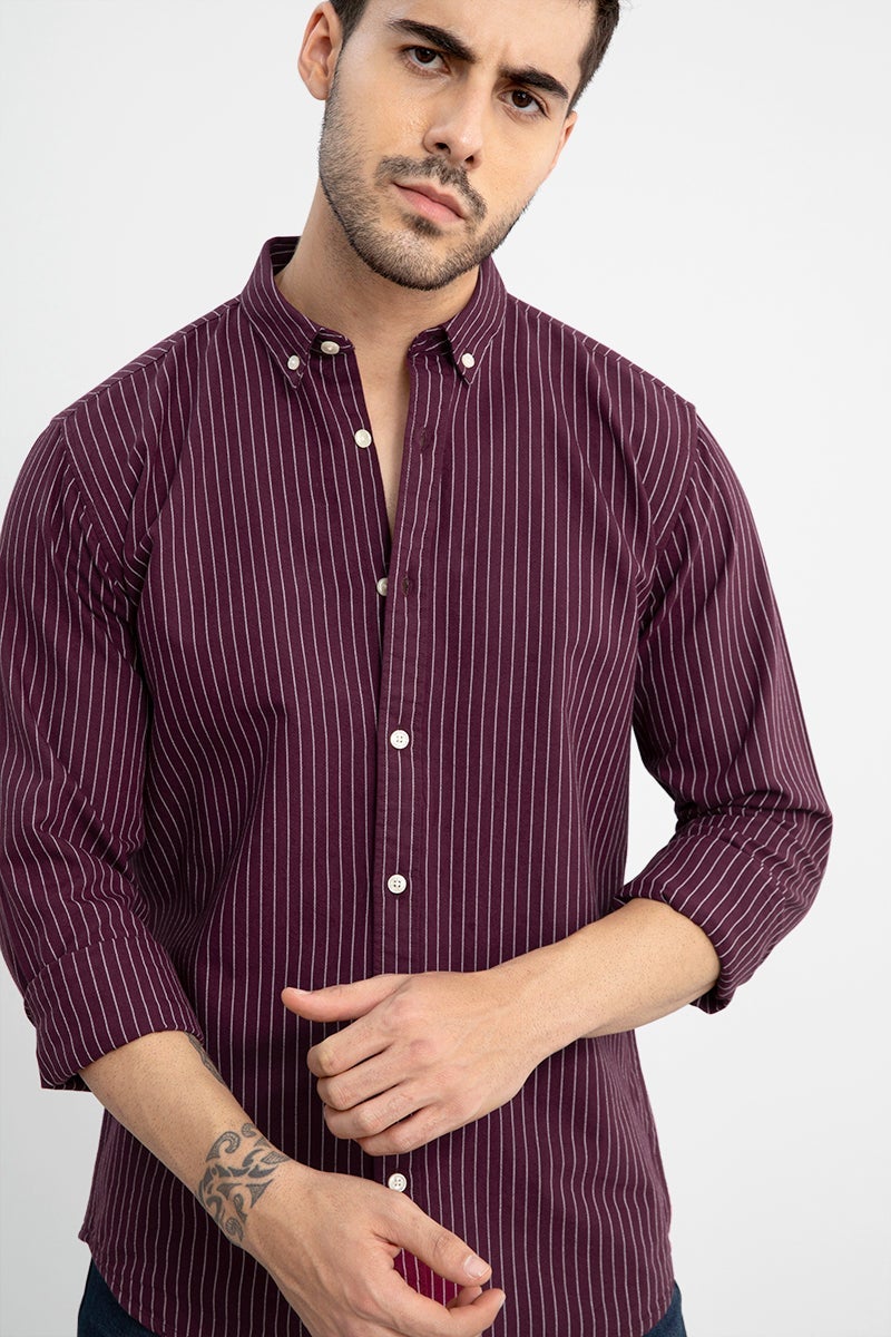 SNITCH Lining Maroon Shirt - Image 3
