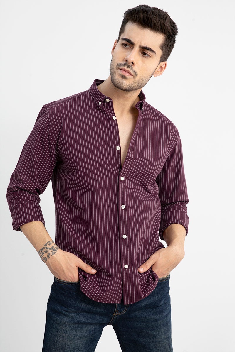SNITCH Lining Maroon Shirt - Image 1
