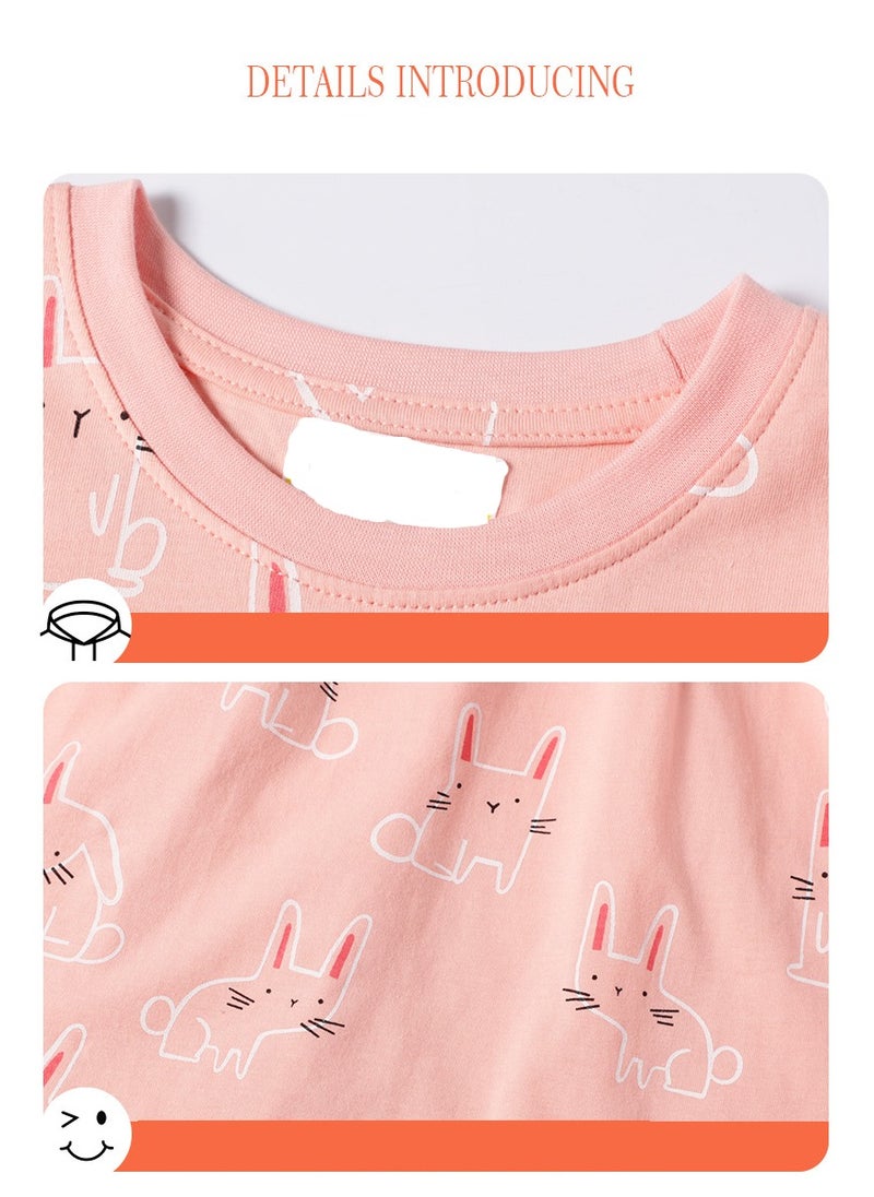 Generic - Animal print pink dress, short sleeved little girls' dress - Image 1
