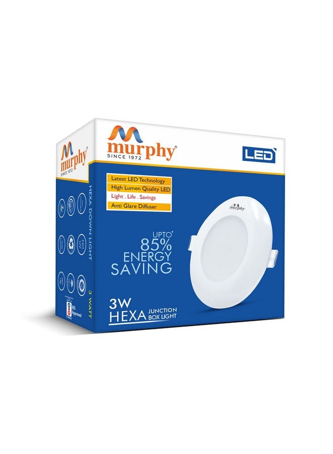 Murphy 3W LED Cool White Down Light, Pack Of 25, (Hexa) - Image 2