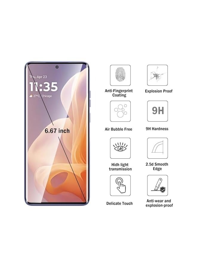 PROMASS Screen Protector For Motorola Moto G85 5G Tempered Glass Screen Protector Full Glue Edge-to-edge Anti Scratch Bubble Free for Moto G85 5G - Image 2