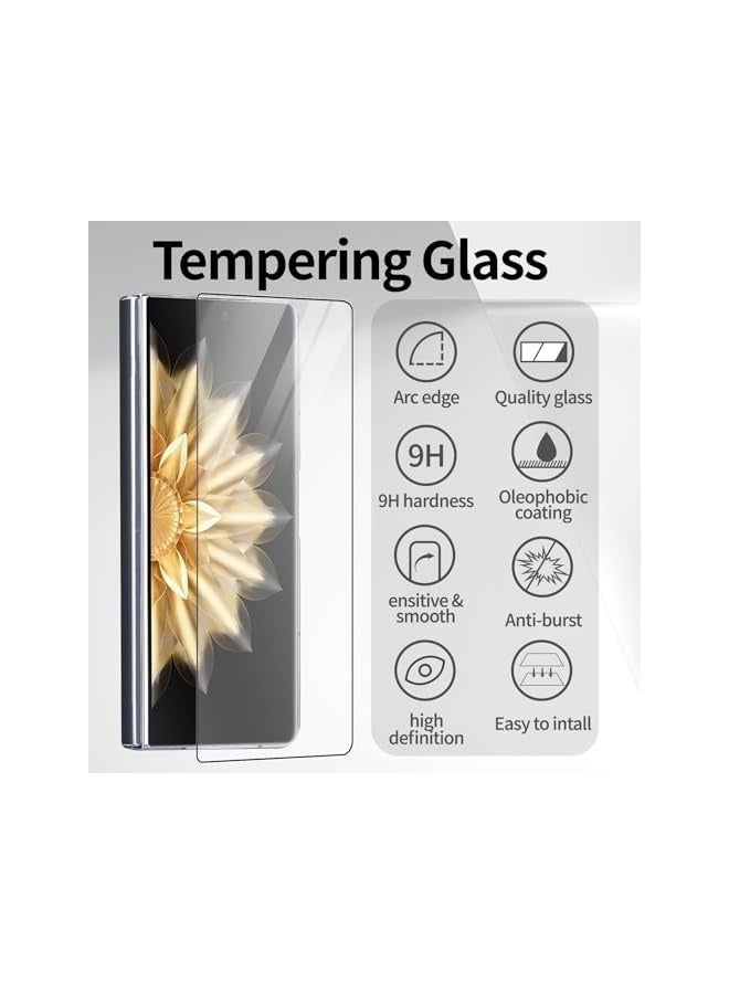PROMASS 2+2 Pack Compatible with Honor Magic V 2 Tempered Glass Screen Protector & Camera Protector, 3D Camera Protector Screen Tempered Glass Film - Image 2