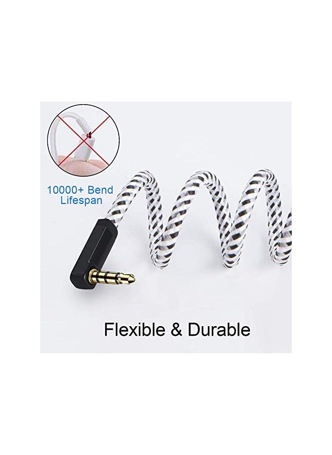 CableCreation - كابل تمديد سماعة الرأس، كابل تمديد صوتي 90 درجة من ذكر إلى أنثى مقاس 3.5 مم، 4 موصلات (متوافق مع الميكروفون)، 1.5 قدم - Image 1