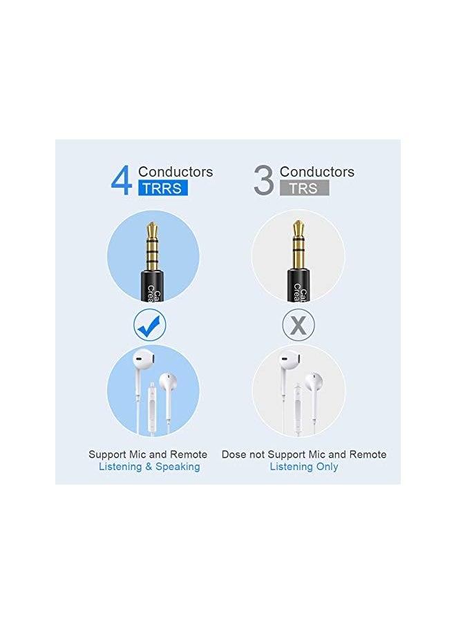 CableCreation - كابل تمديد سماعة الرأس، كابل تمديد صوتي 90 درجة من ذكر إلى أنثى مقاس 3.5 مم، 4 موصلات (متوافق مع الميكروفون)، 1.5 قدم - Image 1