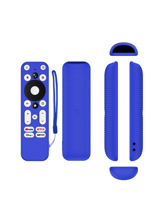 Silicone Case for Walmart  Onn /Android TV 4K & Onn TV Anti-Slip Shock Proof Soft Remote Cover with Lanyard Blue - Image 1