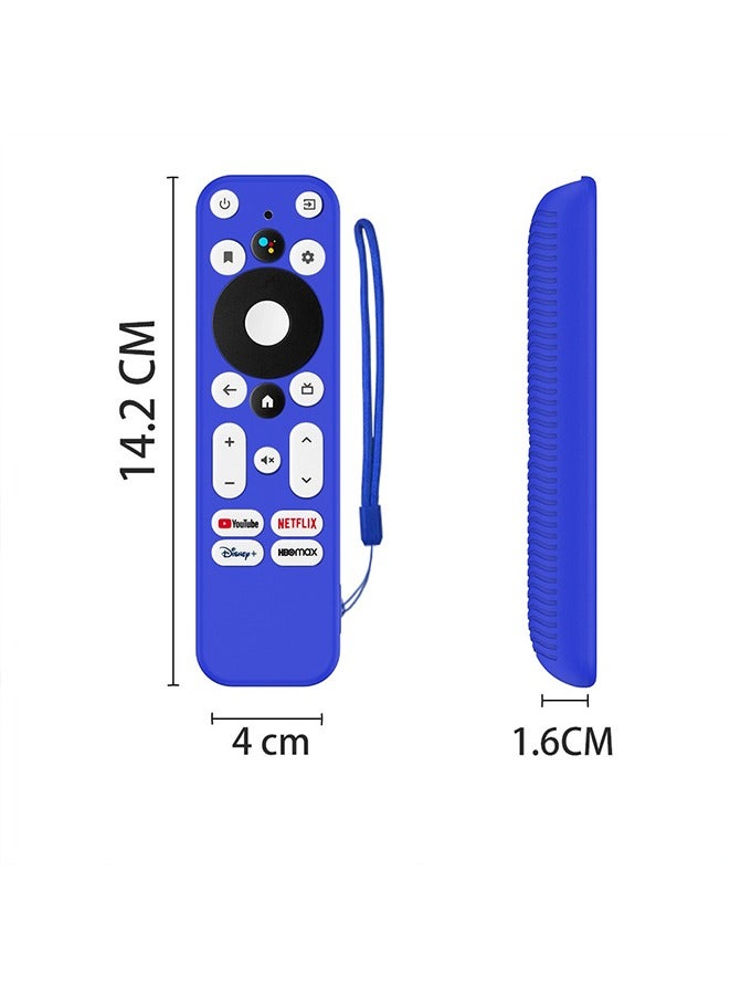 Silicone Case for Walmart  Onn /Android TV 4K & Onn TV Anti-Slip Shock Proof Soft Remote Cover with Lanyard Blue - Image 2