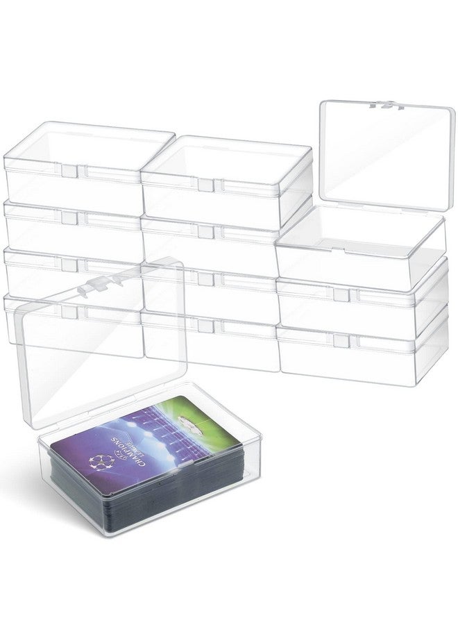 Vicenpal 12 Pcs Playing Card Boxes Clear Plastic Card Deck Cases Trading Card Storage Box Collectible 100 Card Game Card Cases Holder 4.45 x 2.91 x 1.35 Inch Compatible with MTG TCG - Image 1
