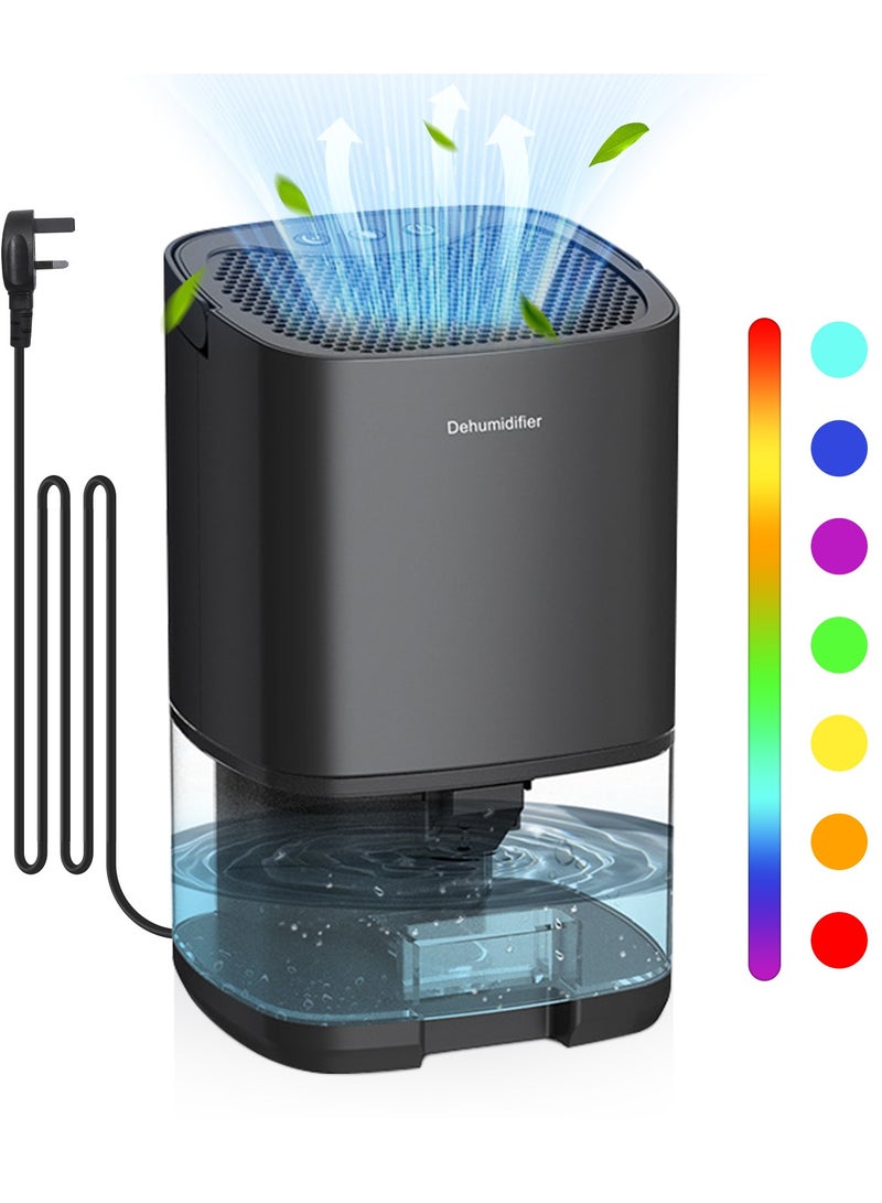 HomarKet Dehumidifiers for Home 320 Sq.Ft, 35 oz Smart Dehumidifiers for Basement Bedroom Bathroom with 7 Color Lights, Ultra Silent Dehumidifier with Drain Hose, Auto Shut off & Sleep Mode, Black - Image 1
